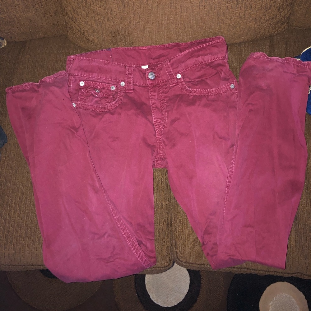 Burgundy True Religion Pants